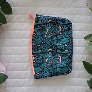 IPSY Pink and Green Leaves Empty Cosmetic Bag